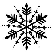 Tablier Flocon de neige minimaliste noir et blanc