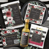 Poster Aquarelle Botanical Gold Signature Boissons Mariag