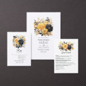 Menu Mariage floral noir et or (Personnalisez la collection de ce créateur indépendant.)