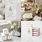 Champagne Tower Doodle Custom Name Wedding Bedankzakje