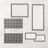 Bloc-note Élégant Houndstooth Monogramme Noir et Ivoire