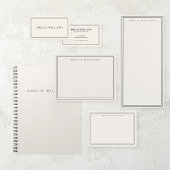 Bloc-note Elegant Black and Ivory Minimalist Two Border