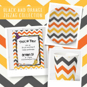 Gobelets En Papier Zigzag orange et noir