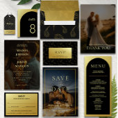 Invitation Photo Modern Gold Enregistrer la date