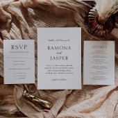 Invitation Simple noir et blanc Gras Mariage moderne