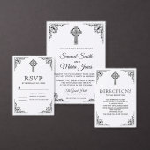 Invitation Croix celtique noire et blanche (Personnalisez la collection de ce créateur indépendant.)