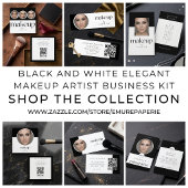 Porte-nom Beauté professionnelle MUA en noir et blanc Code Q