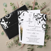 Zwart Wit Fontein Swirl Bruiloft Tafel Nummer Kaart (Personaliseer deze collectie van deze onafhankelijke maker. Test)