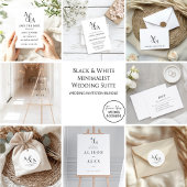 Invitation Ampersand noir & blanc moderne Enregistrer la date