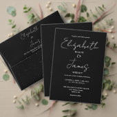 Minimalistisch Elegant Script zwart-wit bruiloft RSVP Kaartje (Personaliseer deze collectie van deze onafhankelijke maker. Test)