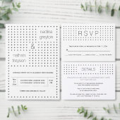 Zwart, wit geometrisch trouwvouwprogramma (Personaliseer de collectie van deze zelfstandige maker.)