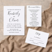 Invitation Mariage de calligraphie noir et blanc simple (Personnalisez la collection de ce créateur indépendant. )