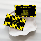 Carte De Visite Drapeau diamant Bavière noir et jaune