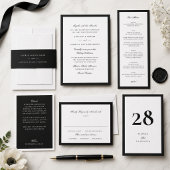 Menu Mariage Formel Noir et Blanc