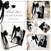 Black Bow Photo Graduation Invitation