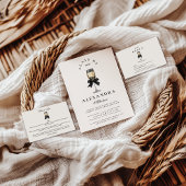 Cartons Réponse Black Bow Pearl Champagne Graduation