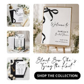 Invitation Jeu de Baby Shower « Black Bow Would She Rather »