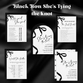 Invitation Black Bow Would She Rather Bridal Shower Game