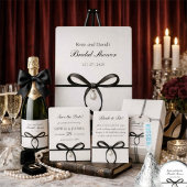 Invitation Black Bow With Pearl Old Money Style Bridal Shower