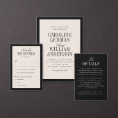 Invitation Elegant Black Double-Sided Wedding  (Personnalisez la collection de ce créateur indépendant.)