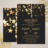 Gobelets En Papier Black élégant et or étoiles double joint anniversa