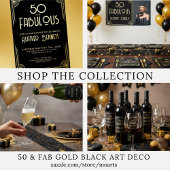 Elegant Art Deco 50 and Fabulous Birthday Sparkling Wijnetiket