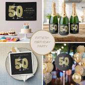 Serviette En Papier Cheers To 50 Years Black Gold 