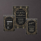 Glam Black Great Gatsby Art Déco 20s Plan de table (Personnalisez la collection de ce créateur indépendant.)