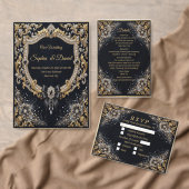 Invitation Noir Or Perle Diamant Arc Luxe Formel (Personnalisez la collection de ce créateur indépendant. )