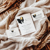 Carte De Remerciements Black Pearl Bow Bridal Shower