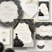 Invitation Mascarade Mascarade Masque Elégante Quinceanera No