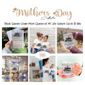 Modern Black Crown MOM Queen of my life Invitation