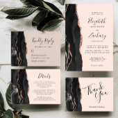 Rose noir budget Gold Agate Blush Mariage Menu
