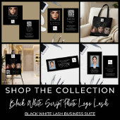 Black White Script Photo Qr Code Lash Draagtas