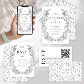 Invitation Boho floral simple Enregistrer l'invitation photo
