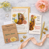 Petals & Joy Photo Birthday Party Invitation