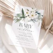 Sticker Rond BÉBÉ EN BLOOM Baby shower rustique et élégant