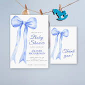 Poster Bleu a bow - pacifier chasse jeu de baby shower