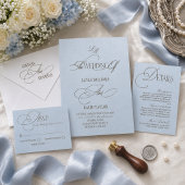 Invitation de mariage simple et bleu côtier