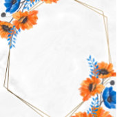 Signe De Table Mariage en marbre bleu et orange