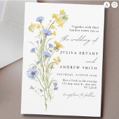 fairepart de mariage bleu écriture wildflower