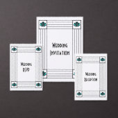 Cartons Réponse Mariage design Art déco bleu (Personnalisez la collection de ce créateur indépendant.)
