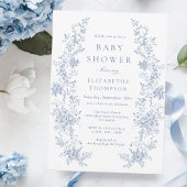 Gobelets En Papier Baby shower Floral Toile Bleue