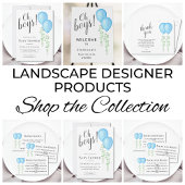 Papier Budget Blue Balloon Twins Baby shower Invitation