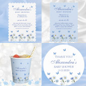 Serviette En Papier Bleu papillon Boho Floral Fleur sauvage Baby showe