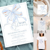 Serviette En Papier Bleu et or Bow Chic Boy Baby shower