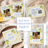 Invitation Freshly Graduated Lemon Blue Bow Graduation