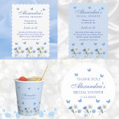 Assiettes En Carton Papillon Bleu Poussiéreux Fleur Sauvage Shower de 