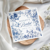 Poster Elegant Blue Toile Chinoiserie Mimosa Bar Sign