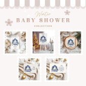 Invitation Baby shower de Noël bleu